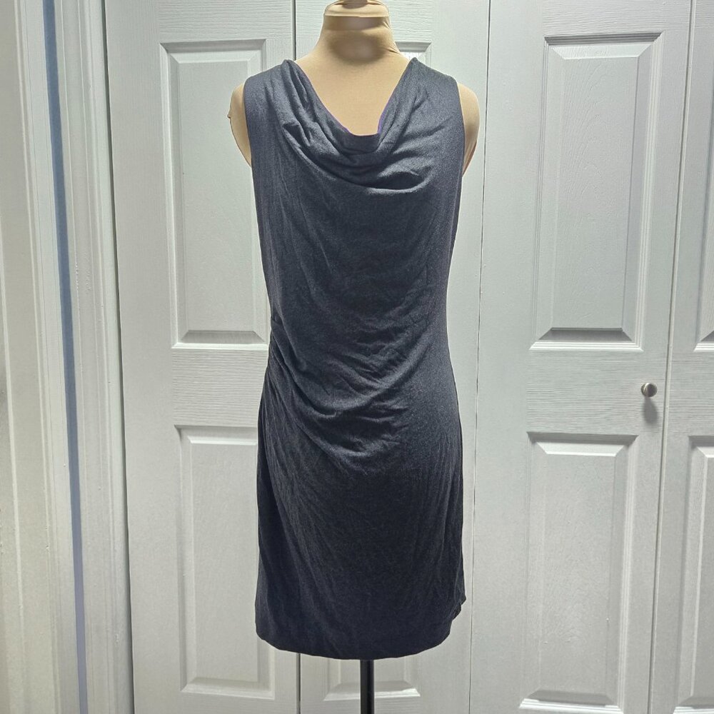 Athleta Inverse Drape Dress Purple Charcoal Size Small - Picture 2 of 5